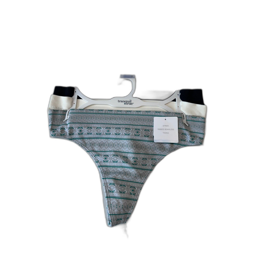 NWT Tranquil & True 3 Pack Ribbed Seamless Thong Size 2X